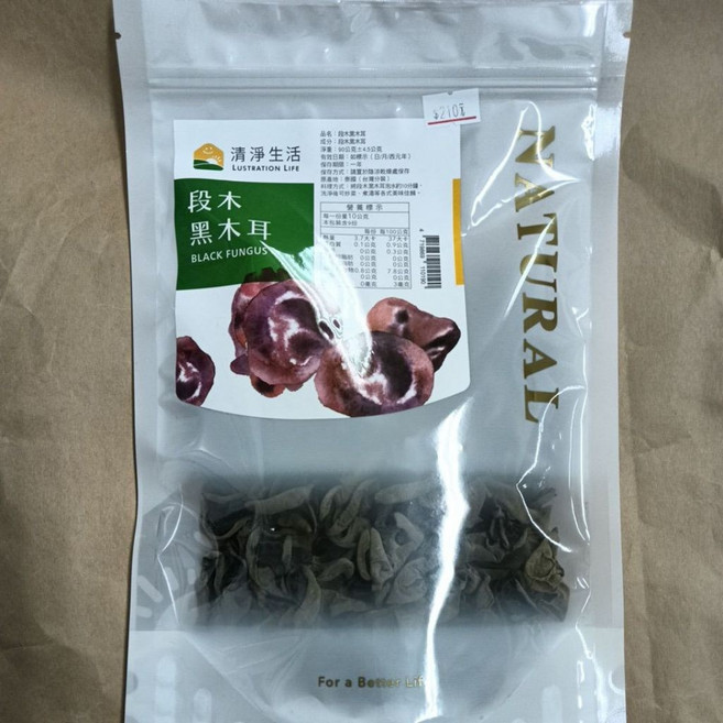 清淨生活 段木黑木耳, 1個, 段木黑木耳90公克一包