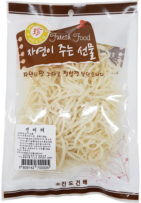 진도건해mall 국내가공 무표백 1등급 가정용 백진미채 130g 1인분, 1개