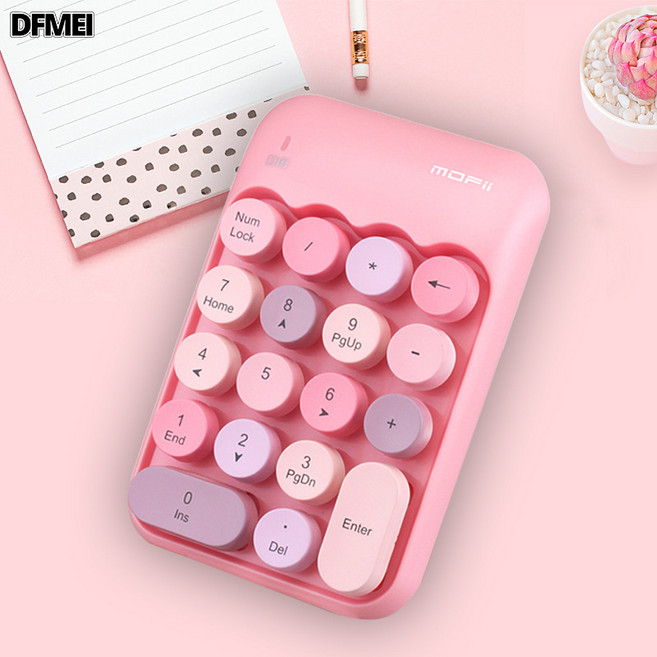 DFMEI 摩天手X910無線數字鍵盤外接財務用密碼數字小鍵盤, BSUN TOY, 如圖, 粉色混彩