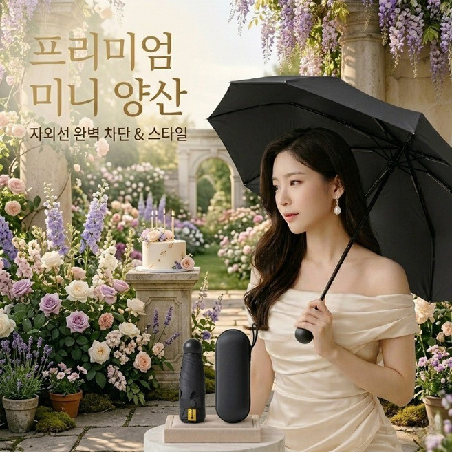 로하홈 UV 99.9% 자외선차단 5단 접이식 마카롱 양우산