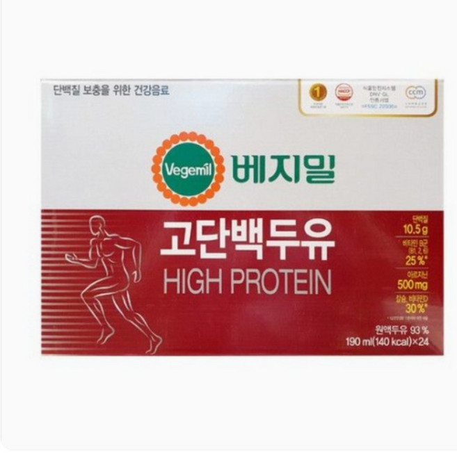 정식품 베지밀 고단백두유 190ml X 24입, 48개