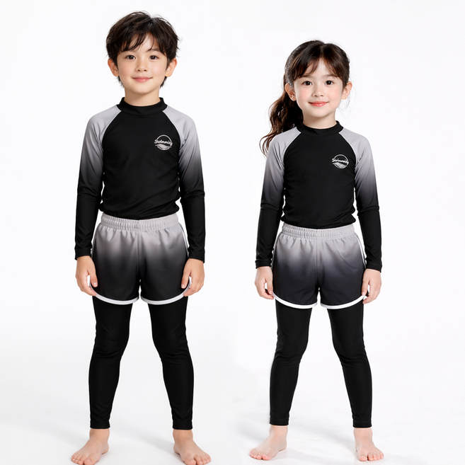 어린이 래쉬가드 상하 반바지 레깅스 3피스 세트 아동 키즈 수영복