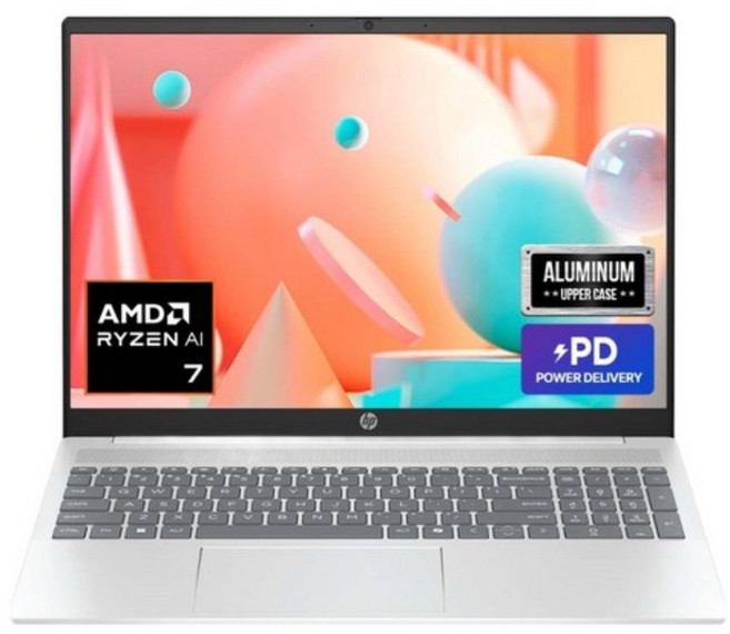 HP 2025 옴니북5 16 라이젠7 라이젠 8000 시리즈, Glacier silver, 512GB, 32GB, WIN11 Home, 16-bc1013AU