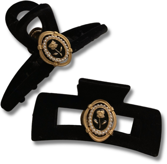 루비담 고급 벨벳 빅사이즈 집게핀 머리핀 1+1