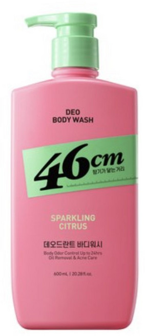온더바디 46cm 체취솔루션 약산성 데오드란트 바디워시 스파클링 시트러스향, 600ml, 3개