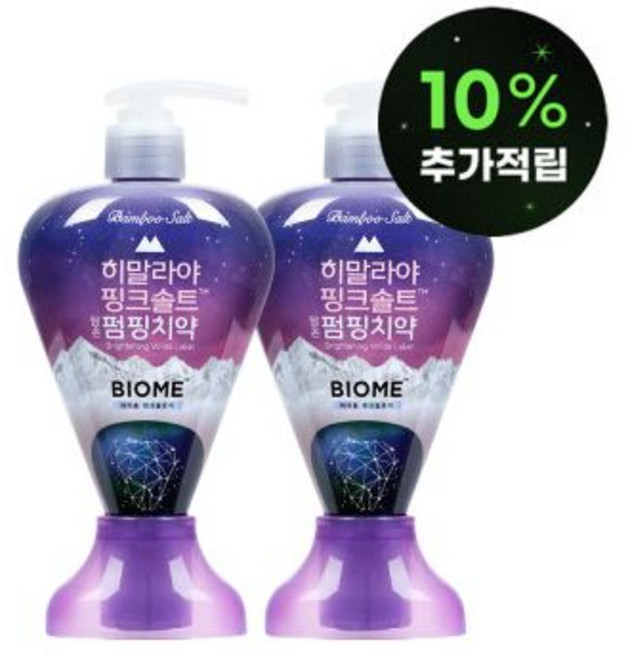 페리오 히말라야 핑크솔트 치약 바이옴 100g x 2개 + 펌핑 285g 1개 ., 페리오 히말라야 핑크솔트 펌핑치약 바이옴 285g x