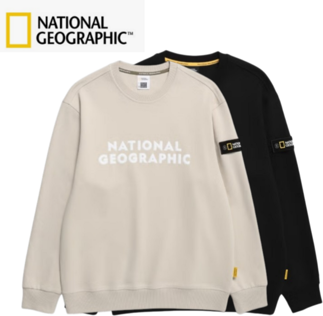 [매장 발송] 내셔널지오그래픽 남여공용 맨투맨 티셔츠 일룩 캠퍼스룩 캠핑 낚시 워킹 여행 자켓 상의