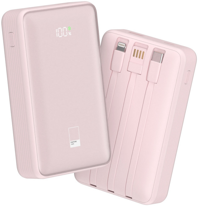 팬톤 22.5W PD 고속충전 빌트인 케이블 보조배터리 20000mAh, Pastel Pink, PTPB-06