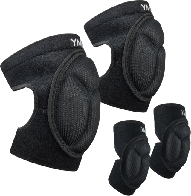 용맹두 군대 군인 훈련소 쿠션 패드 벨크로 무릎+팔꿈치보호대 세트, 1개