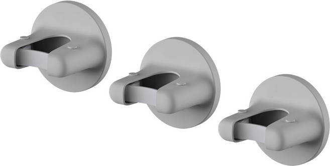 마벨인홈 무타공 청소도구 후크 주방 욕실 밀대 우산걸이, 3개, 그레이 원형