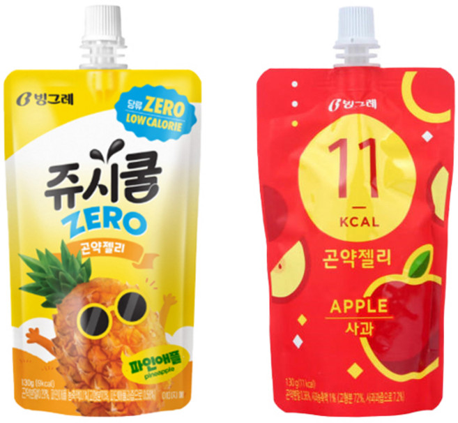 빙그레 곤약젤리130g 쥬시쿨제로 파인15개＋곤약젤리 사과15개