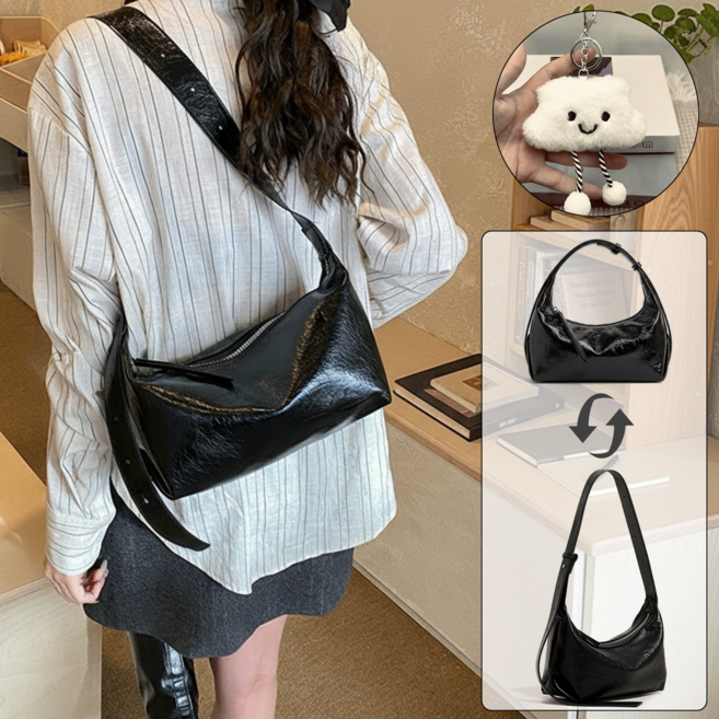 Leesheer 여성 숄더백 대용량 데일리 가방 끈조절 가능 심플 캐주얼 출근 가방