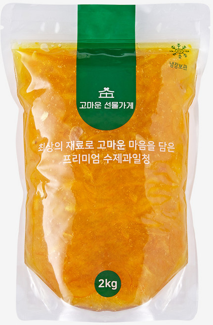 카페수제청 유자청 유자차 유자티 과일청 대용량 홈카페 수제청 [고마운선물가게], 2kg, 1개입, 1개
