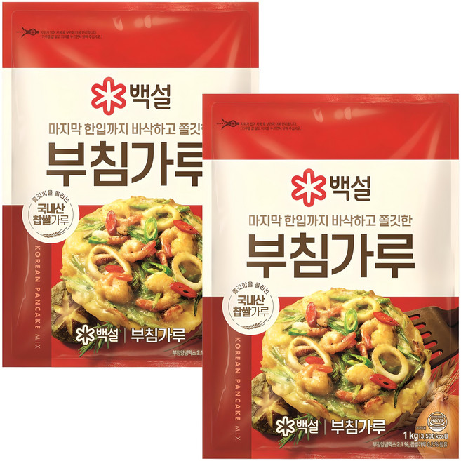백설 부침가루, 1kg, 2개