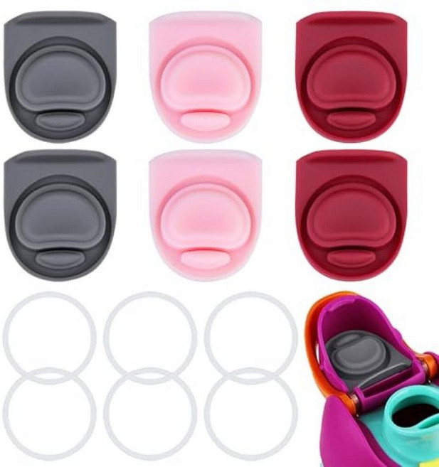 ZONBBEE Owala Freesip16/19/24/32/40oz 뚜껑 물병 개스킷 실리콘 캡 인서트 5개 스토퍼 교체 부품 액세서리 5가지 색상 7 166507, 6 Complete Seal Set, 6 Colors​ Set E