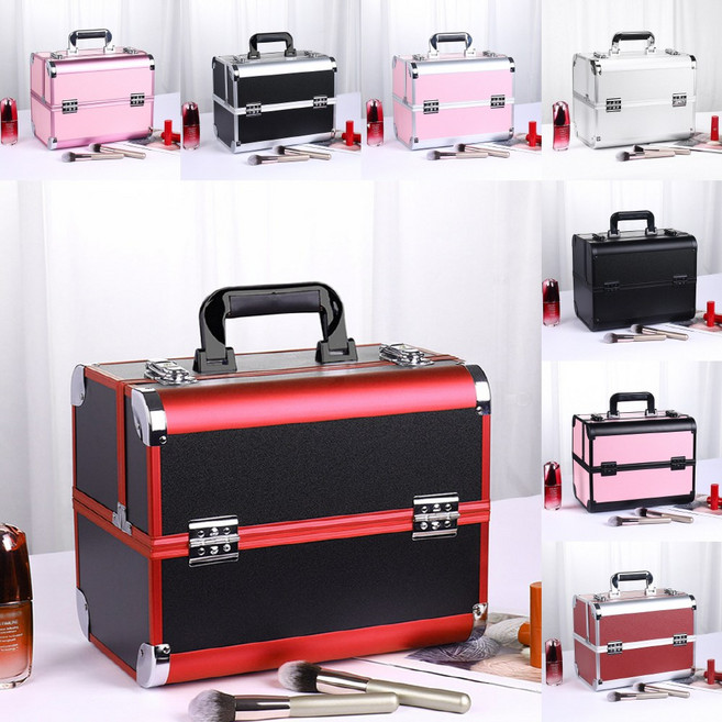 만리상점 메이크업 박스 뷰티 화장품 캐리어, 1개, 로즈 블랙