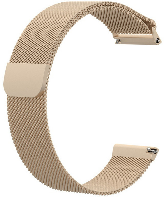 Milanese 適用 Garmin vivoactive 6 / 5 GPS 錶帶 20mm 金屬不鏽鋼磁吸錶帶, 香檳金, 1個