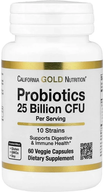 California Gold Nutrition 프로바이오틱 락토바실러스 애시도필러스 카제이 함유 10종 균주 혼합물 250억CFU 베지 캡슐 60정 LKN-01422, 1 - 쿠팡