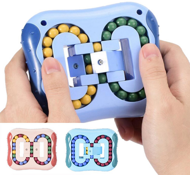 회전 매직빈 피젯 큐브 스피너 구슬 스핀 토이 손 장난감 입체 매직 퍼즐 스트레스해소 집중력 향상, 네이비 sc225, 1개