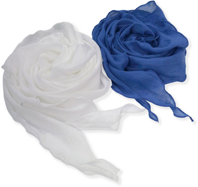 메리앤유 2장세트 웨이브 디테일 코튼 소재 롱삼각 스카프 국산