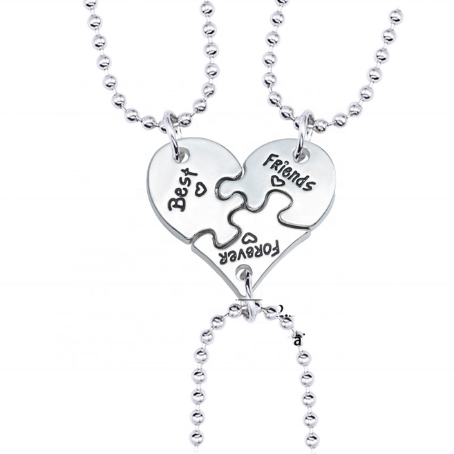 우정 목걸이 써지컬 스틸 커플 학생 퍼즐 팬던트