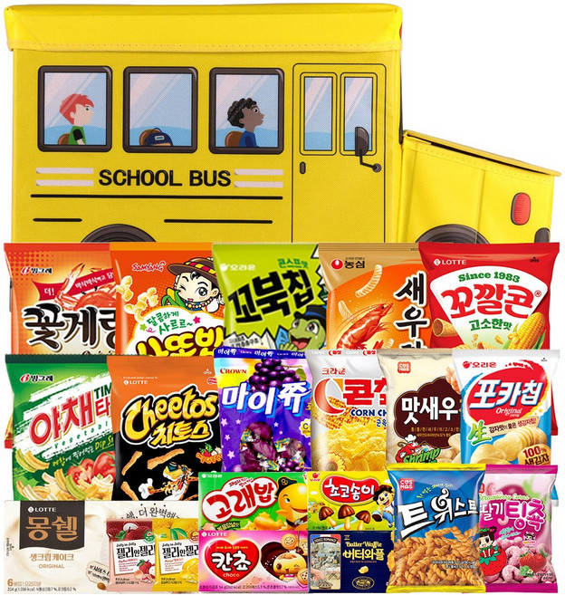 유치원 어린이집 학교 과자 간식 스쿨버스 간식박스 [심플], 1박스