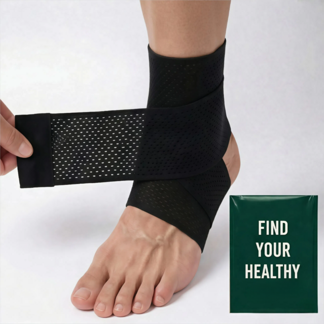 커벨 쫀쫀한 스트랩 얇은 발목보호대, 블랙, 2개