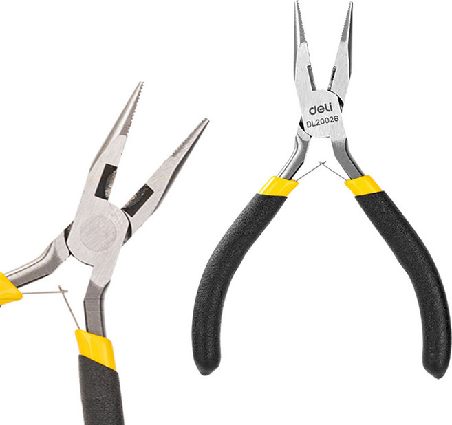 델리 미니 롱노우즈 롱노즈 니퍼 펜치, 미니 롱노우즈 플라이어 (EDL20026), 1개