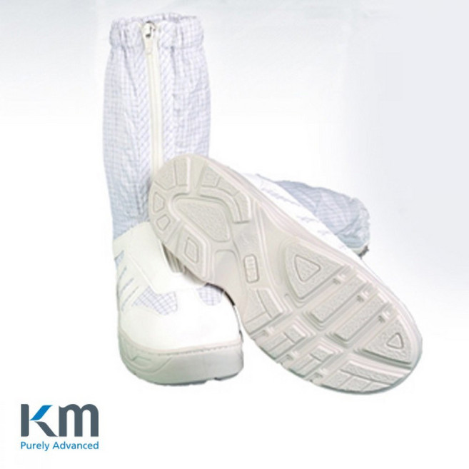 H스토어 클린룸 용품 방진화 작업화 크린룸 연구실 부츠형 대전방지 강화 원단 똑딱이부착, 색상, 화이트255, 1개