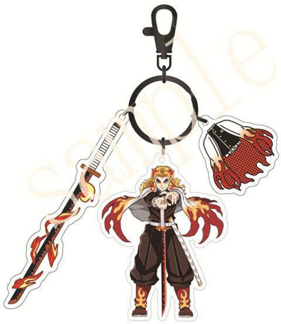 귀멸의 칼날 캐릭터 키링 가방고리 열쇠고리 굿즈, 03 렌고쿠, 렌고쿠