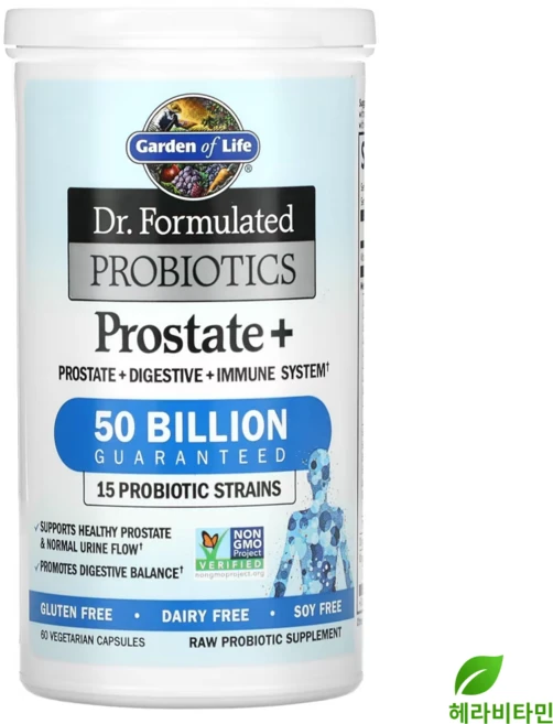 가든오브라이프 닥터 포뮬레이티드 프로바이오틱 남성용 500억 베지테리안 캡슐, 1개, 60정 - 쿠팡