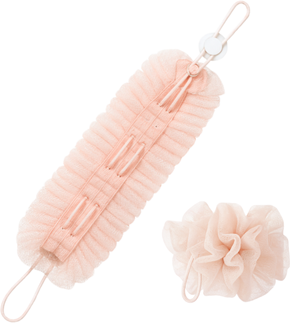 루모로 바디 롱 부드러운 샤워볼 샤워타올, 핑크, 1개, 1개입