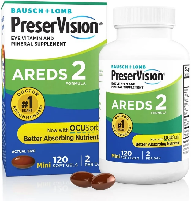 PreserVision Eye Vitamin & Mineral Supplement AREDS 2 프리저비전 눈 비타민 미네랄 영양제 120소프트젤, 1개, 120정 - 쿠팡