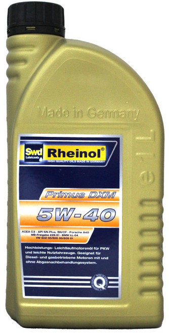 易油網 SWD RHEINOL PRIMUS DXM 5W40 合成機油 全合成配方 有效保護引擎 提升燃油效率, 1個