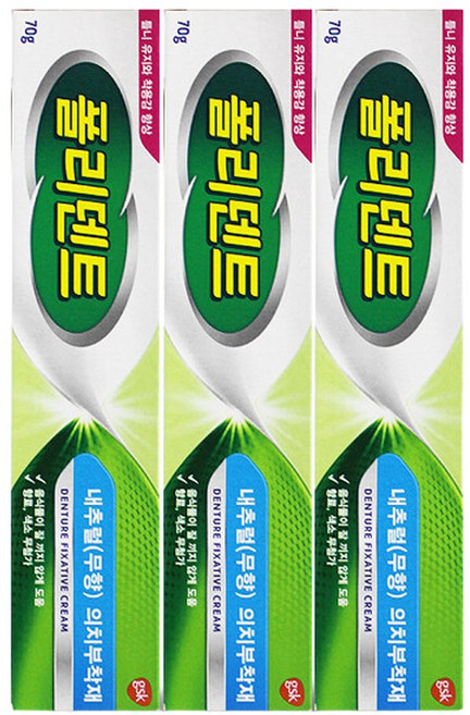 폴리덴트 의치접착제 무향 70g 3개 의치용 틀니접착제