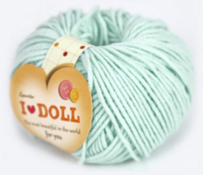 [앵콜스] (10+1)아이돌(낱볼) 인형실 소품실 면사 뜨개실 털실, 52 파스텔민트, 1개