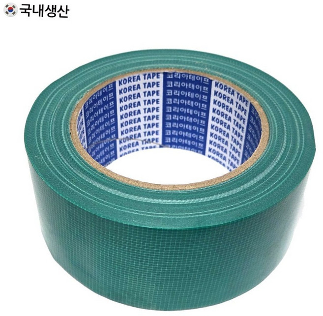 국내생산 녹색 면테이프 50mm x 23m 대용량 포장용 테이프 1개 다목적테이프 수리용테이프