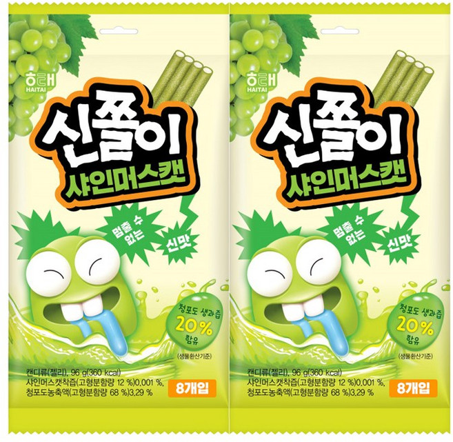 해태제과 신쫄이 샤인머스캣 젤리 8개입, 96g, 2개