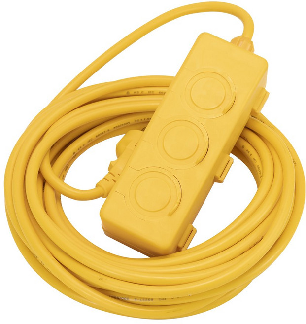 국산 4 000W 고용량 산업용 전기연장선 3구 캠핑 리드선 작업선, 5m, 황색, 1개