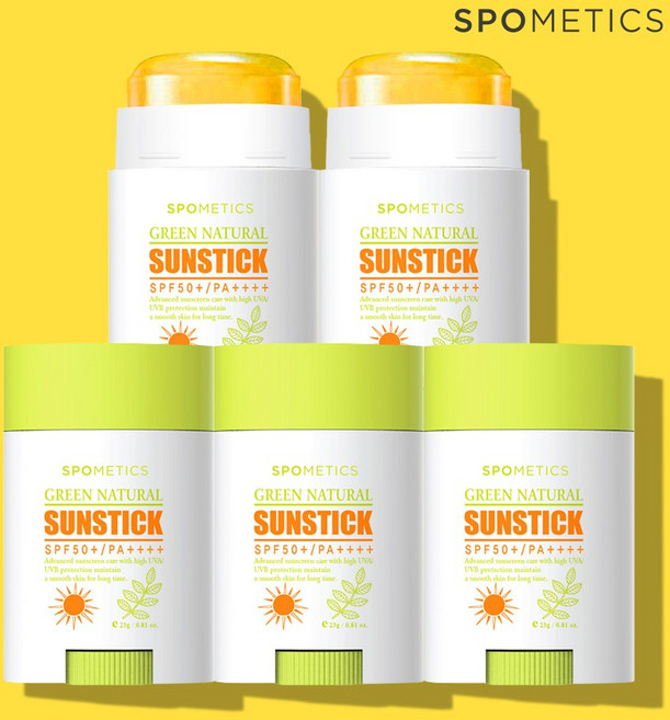 스포메틱스 그린 네츄럴 투명 선스틱 [SPF50+/PA++++], 23g, 5개
