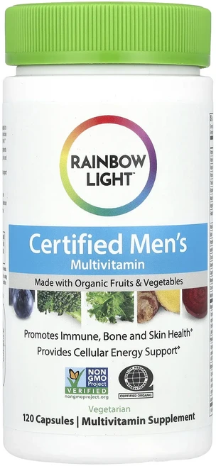 단백질 비타민 철분 마그내슘 칼슘 Rainbow Light Certified 남성용 종합비타민 캡슐 120정 고루고루섭취해주세요, 1개 - 쿠팡