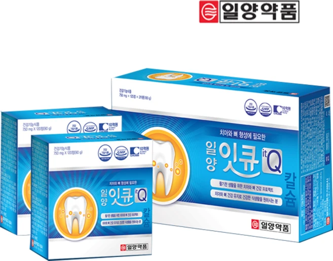 일양약품 잇큐 치아 뼈 4개월분 240정, 1박스 - 쿠팡