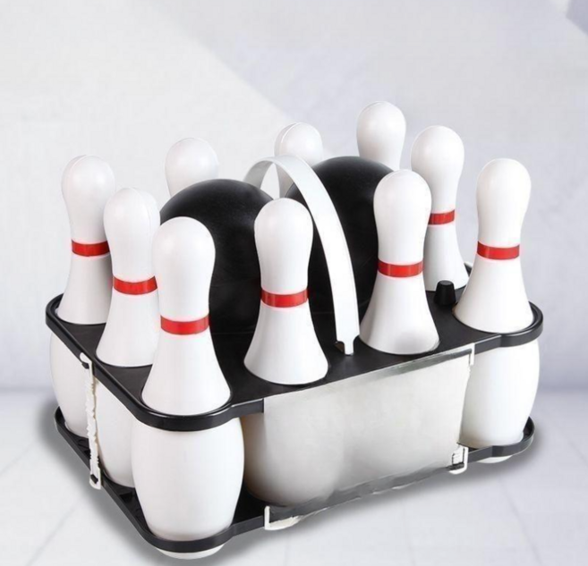 선호그룹 볼링핀 핀볼 볼링 볼링공 대형 미니 게임 장난감 용품 놀이 미니볼링 컬링 가정용 볼링놀이 볼링장난감 세트, 흰색 (핀10병 볼2개), 1세트