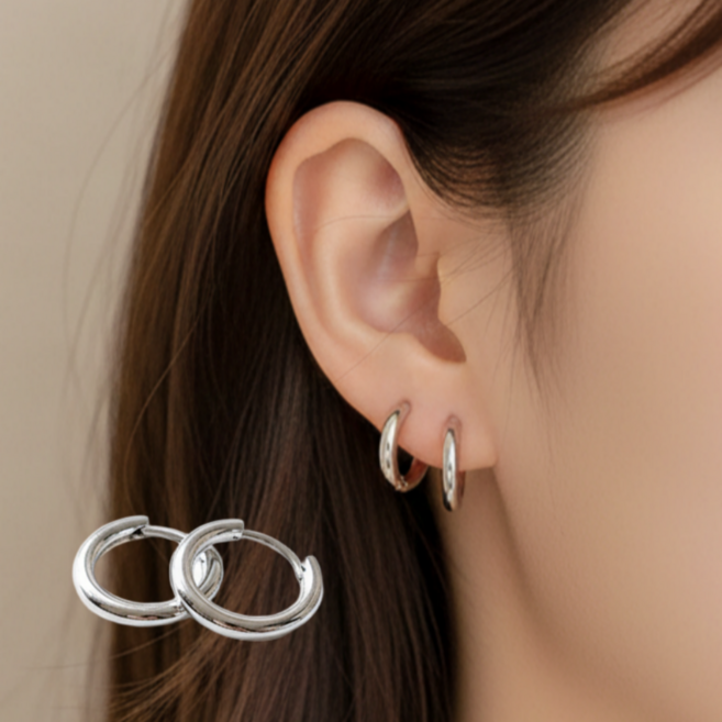 워커앤트 변색없는 써지컬 링 귀걸이