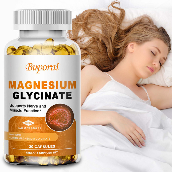 비타민 D3 & B6 함유 마그네슘 글리시네이트 400mg 소프트젤 삼키기 쉬운 작은 젤 캡슐 높은 흡수율 위장에 순함 수면 근육 및 진정 뼈 건강에 도움, 2개, 30정