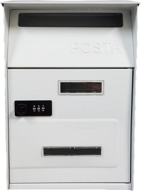 POSTA 磨砂信箱, 1個, 白色-密碼鎖款