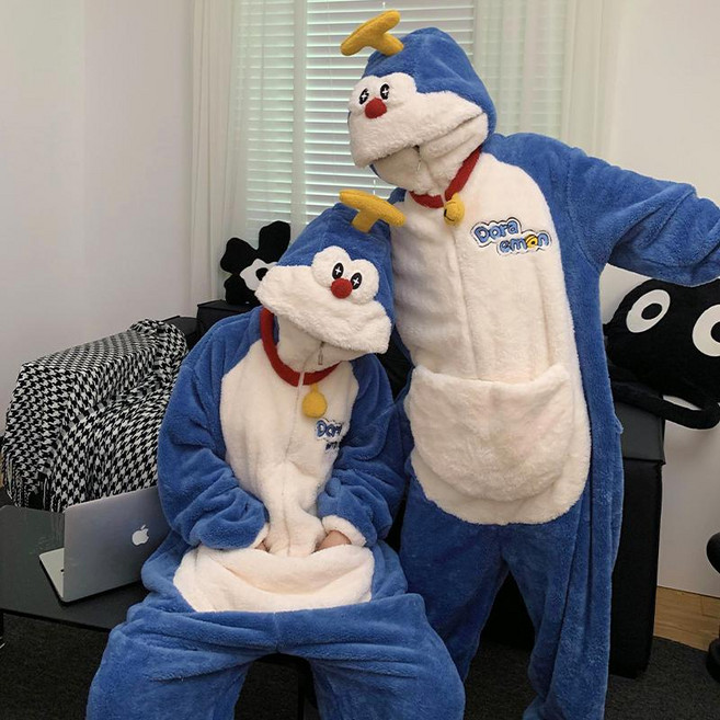 커플수면잠옷 극세사겨울잠옷 대형 남녀공용 동물잠옷