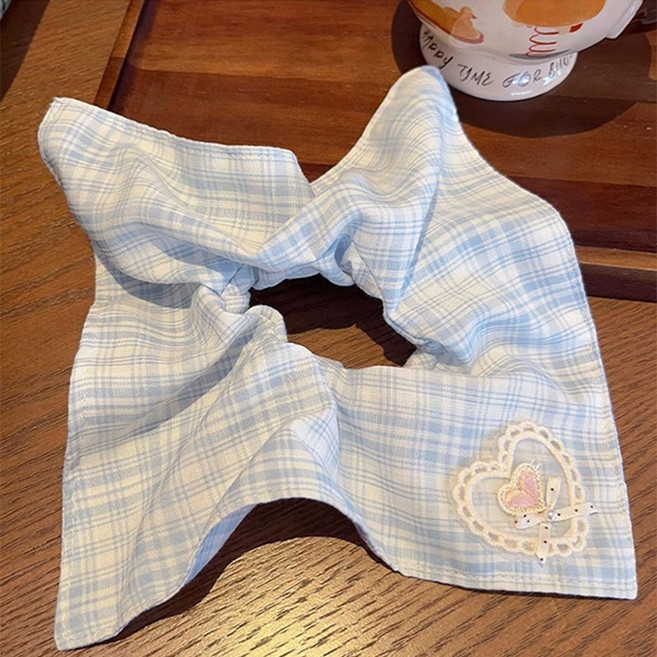 春夏牛仔方巾髮圈女童髮飾