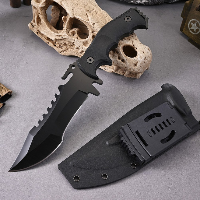 헌츠맨 K505 컴뱃 서바이벌 나이프 캠핑 다용도 칼, 브라운