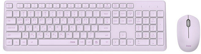 아이노트 무선 키보드 + 마우스 세트, KM730R, 퍼플, 일반형